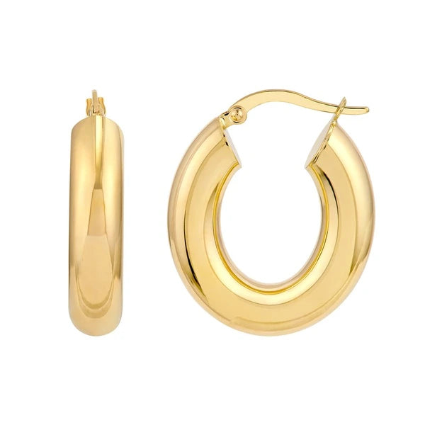 6mm Oval Polished Hoop Earrings