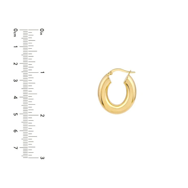 6mm Oval Polished Hoop Earrings
