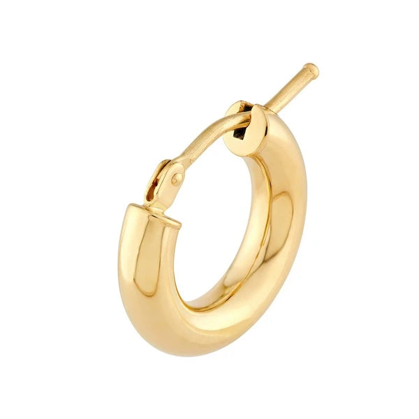 3mm Round Hoop Hidden Clasp Earrings