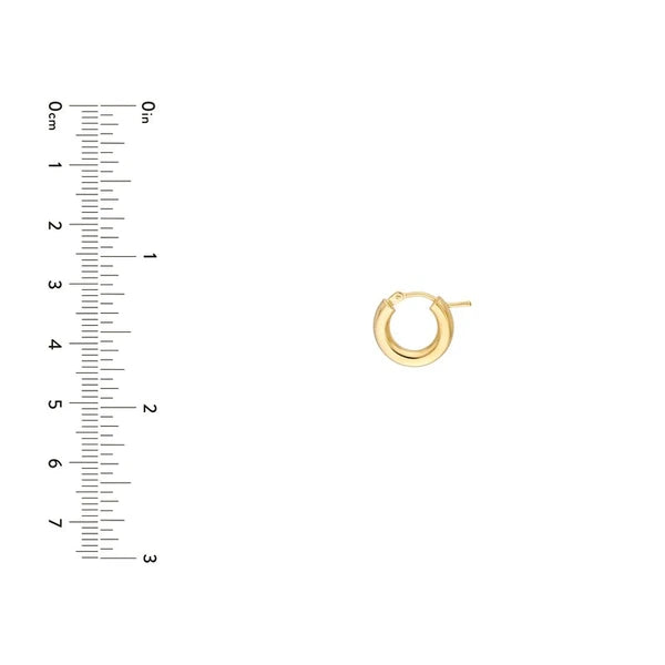 3mm Round Hoop Hidden Clasp Earrings