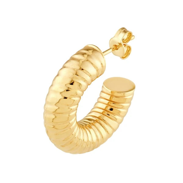 10mm ID Hammered Round Hoop Earrings
