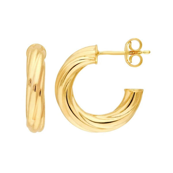 10mm ID Twisted Open Hoop Earrings