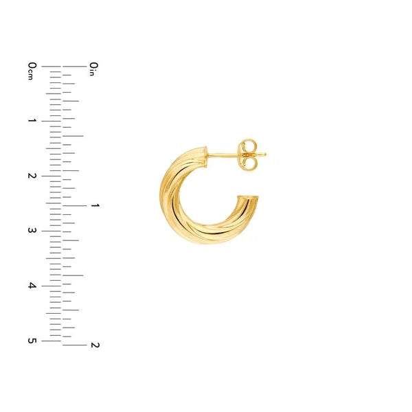 10mm ID Twisted Open Hoop Earrings