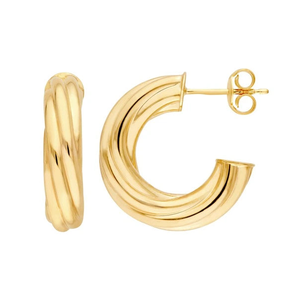 10mm ID Twisted Open Hoop Earring