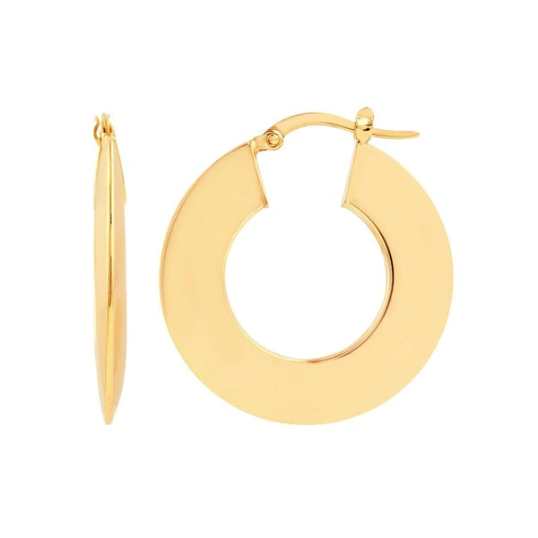 Wide Triangular Tube Round Hoop Earrings