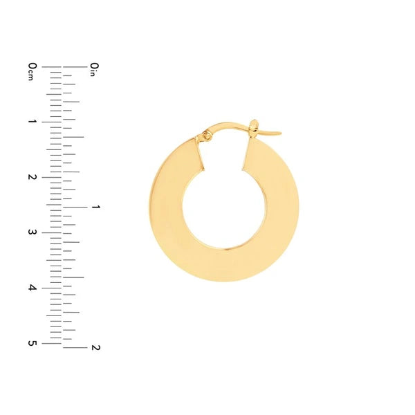 Wide Triangular Tube Round Hoop Earrings