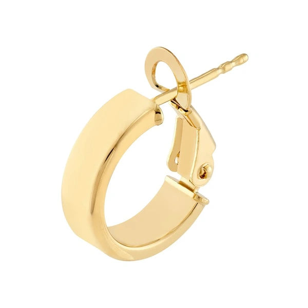 10mm Rectangle Tube Round Hoop Earrings