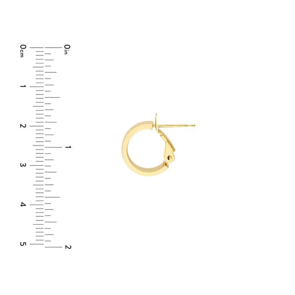 10mm Rectangle Tube Round Hoop Earrings