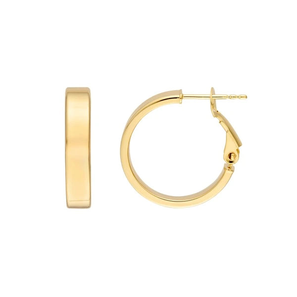 15mm Rectangle Tube Round Hoop Earrings