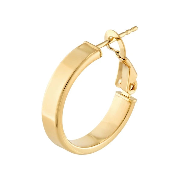 15mm Rectangle Tube Round Hoop Earrings