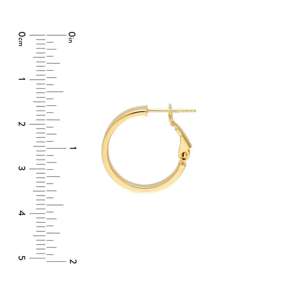 15mm Rectangle Tube Round Hoop Earrings