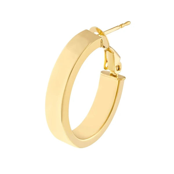 15mm Rectangle Tube Oval Hoop Earrings