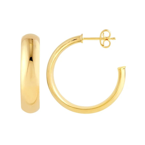 20mm D-Tube Round Hoop Earrings