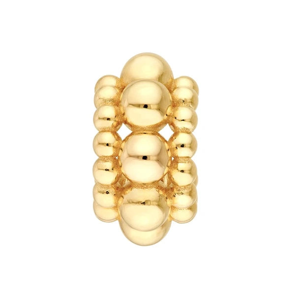 Triple Row Beaded Open Hoop Earrings