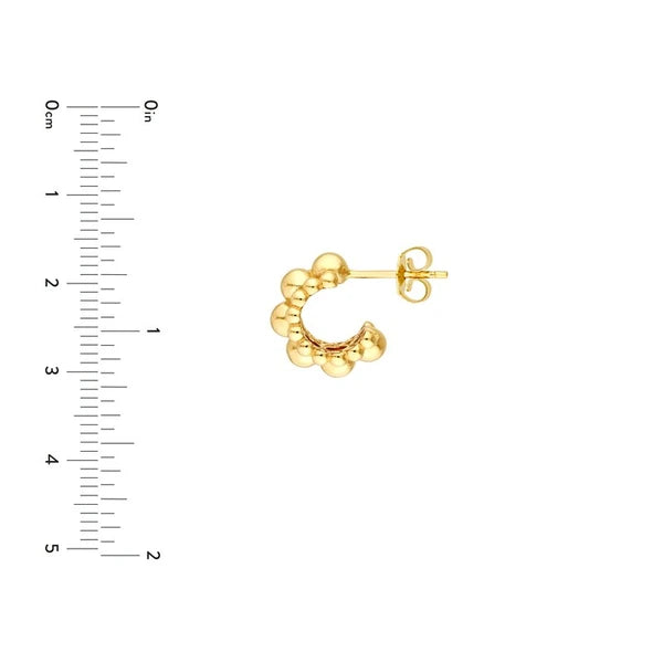 Triple Row Beaded Open Hoop Earrings