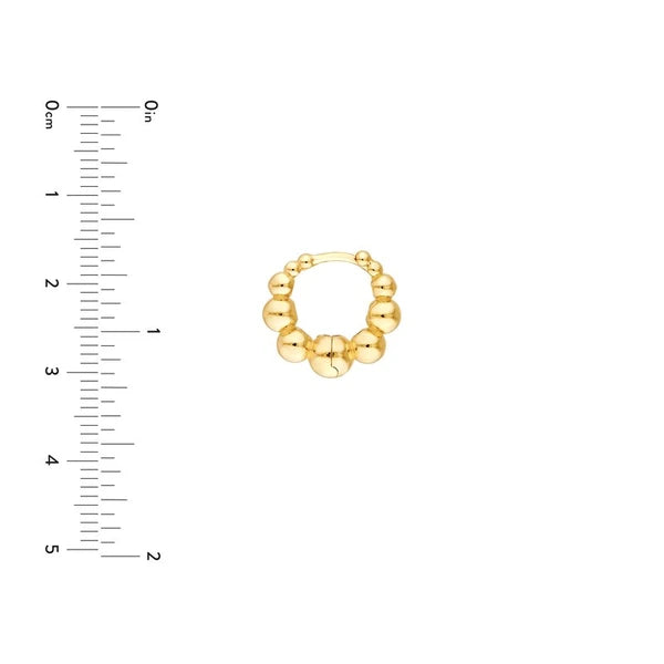 Graduated Bead Hoop Earrings