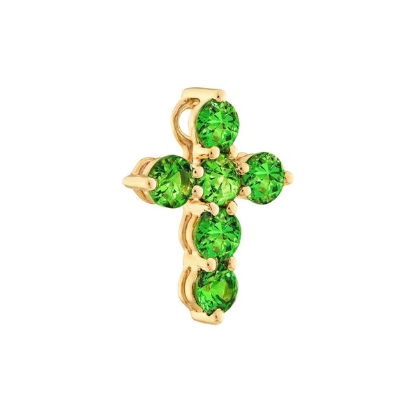 Tsavorite Stone Cross Pendant