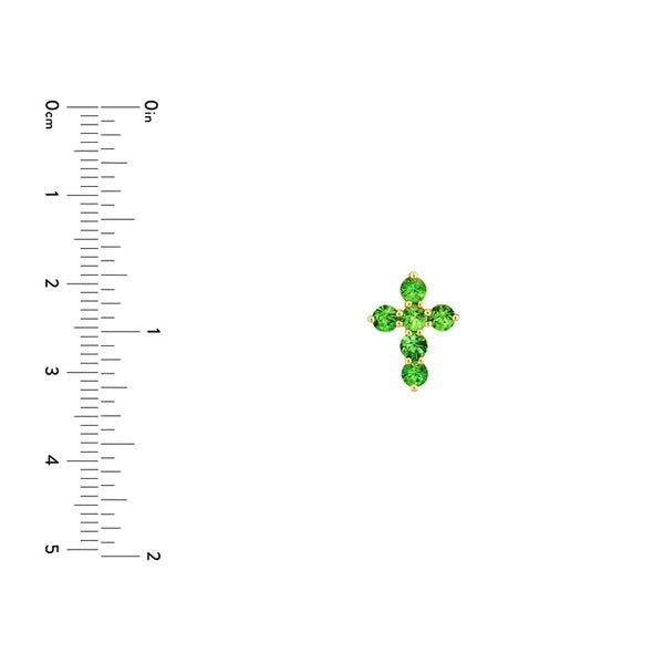 Tsavorite Stone Cross Pendant
