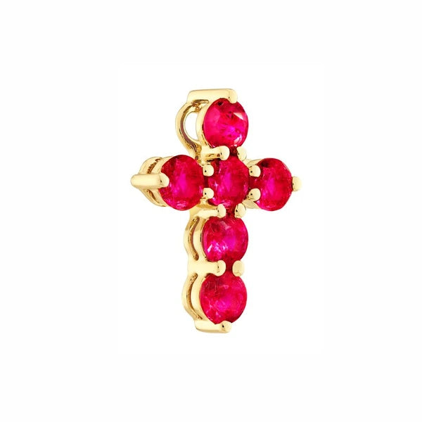 Ruby Stone Cross Pendant