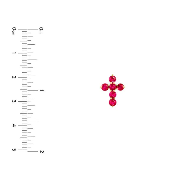 Ruby Stone Cross Pendant