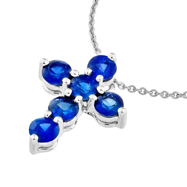 Sapphire Stone Cross Pendant