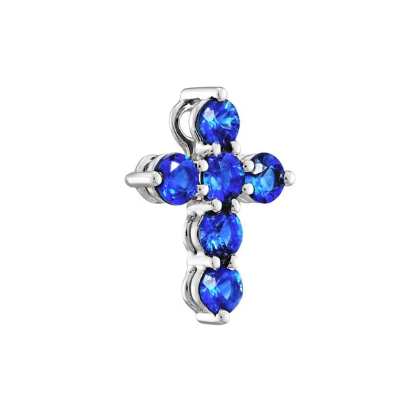 Sapphire Stone Cross Pendant
