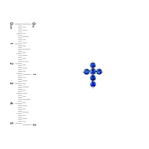 Sapphire Stone Cross Pendant