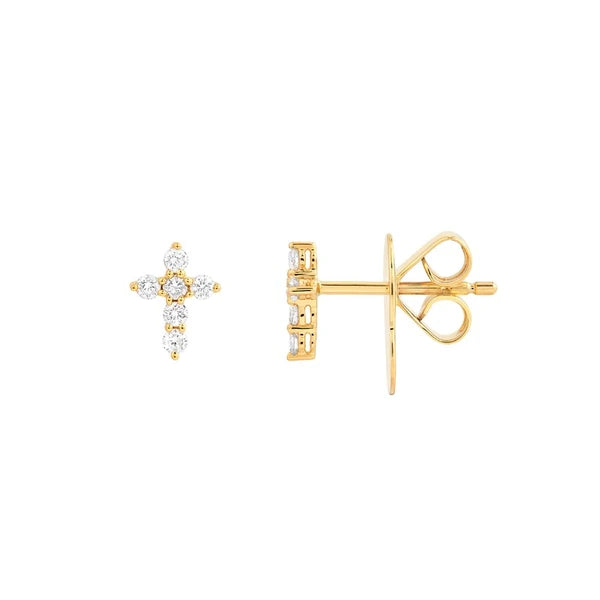 Diamond Cross Earrings (1/6tcw)