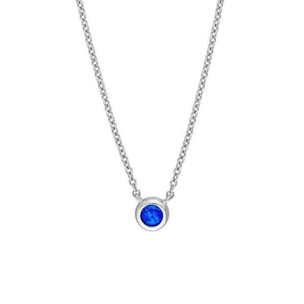 3mm Sapphire Stone Bezel Necklace