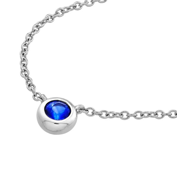 3mm Sapphire Stone Bezel Necklace