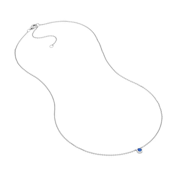 3mm Sapphire Stone Bezel Necklace