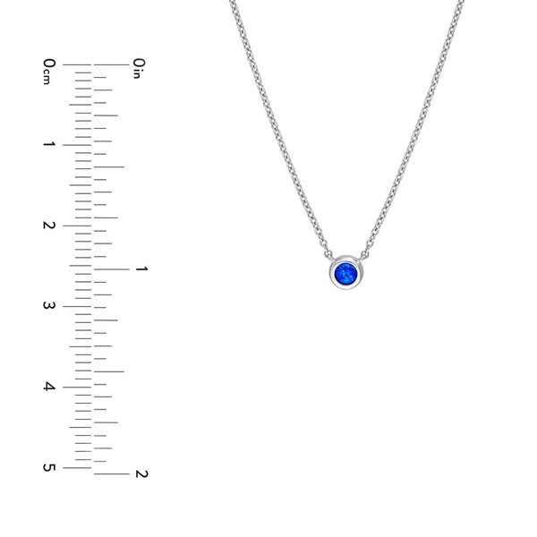 3mm Sapphire Stone Bezel Necklace