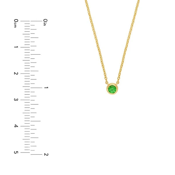 3mm Tsavorite Stone Bezel Necklace