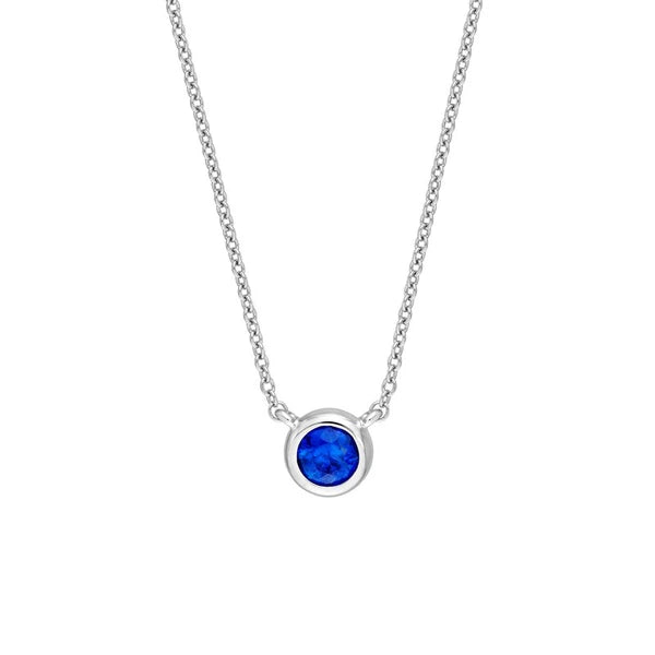 4mm Sapphire Stone Bezel Necklace