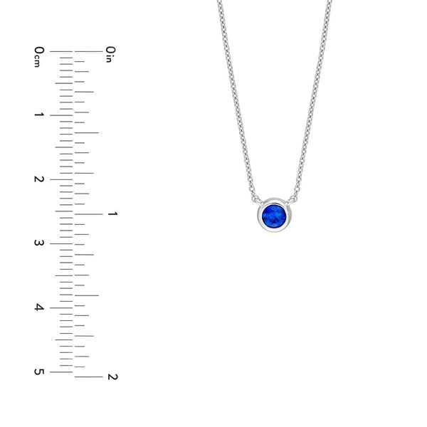 4mm Sapphire Stone Bezel Necklace