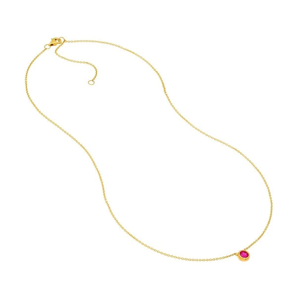 0.33ct 4mm Ruby Bezel Adj Necklace