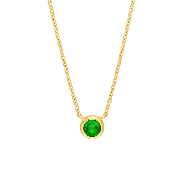 4mm Tsavorite Stone Bezel Necklace