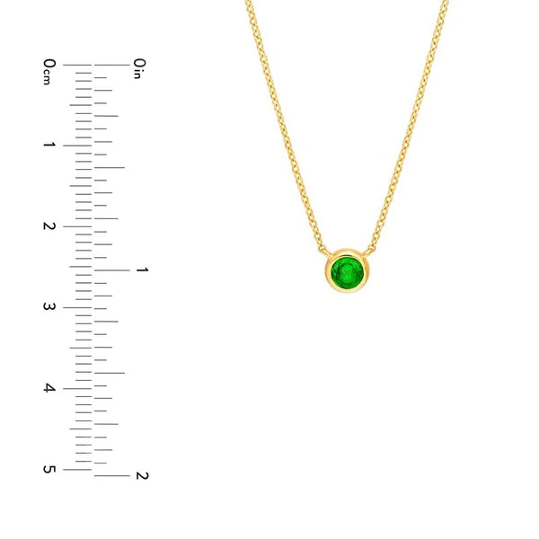 4mm Tsavorite Stone Bezel Necklace