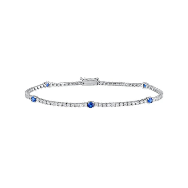 Sapphire & Diamond Station Bracelet