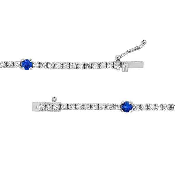 Sapphire & Diamond Station Bracelet