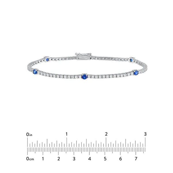 Sapphire & Diamond Station Bracelet