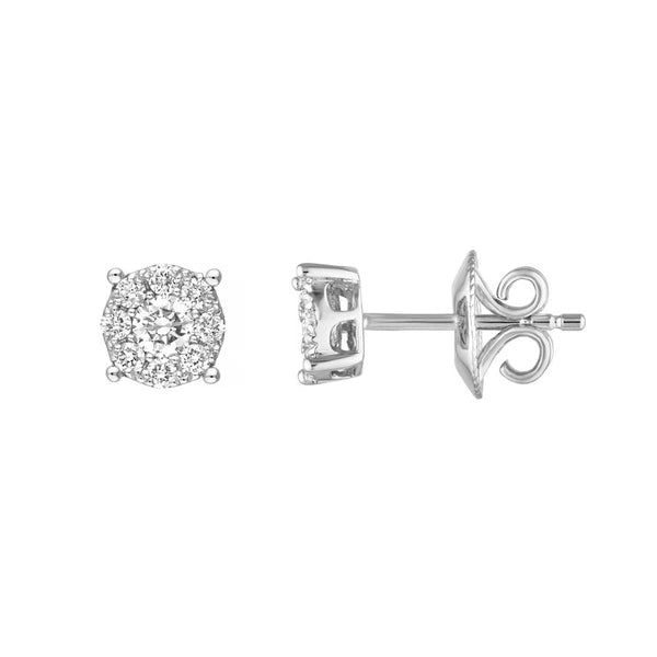 3/8tcw Diamond Frame Stud Earrings