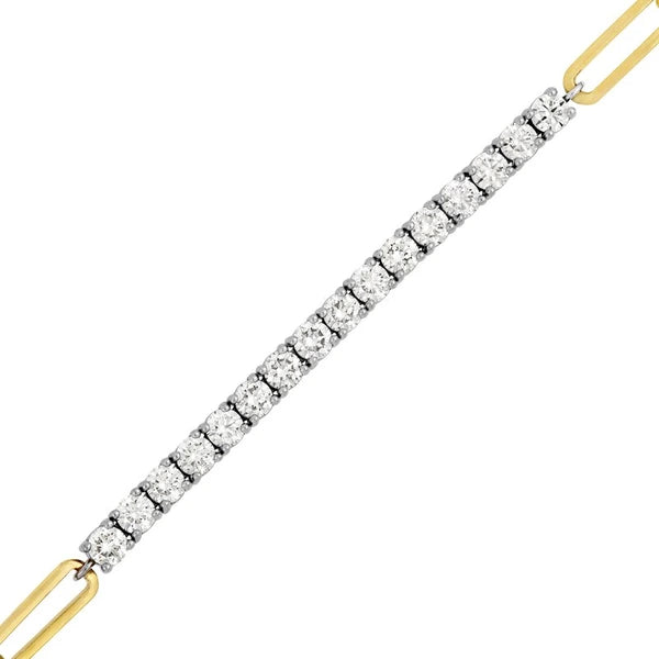 Two Tone 1-3/4tcw Diamond Paper Clip Bracelet