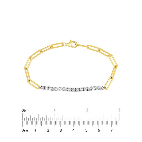 Two Tone 1-3/4tcw Diamond Paper Clip Bracelet
