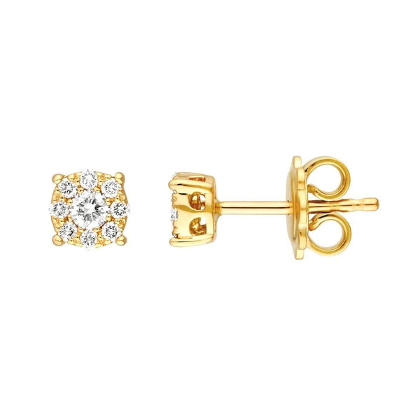 1/3tcw Diamond Cluster Stud Earrings