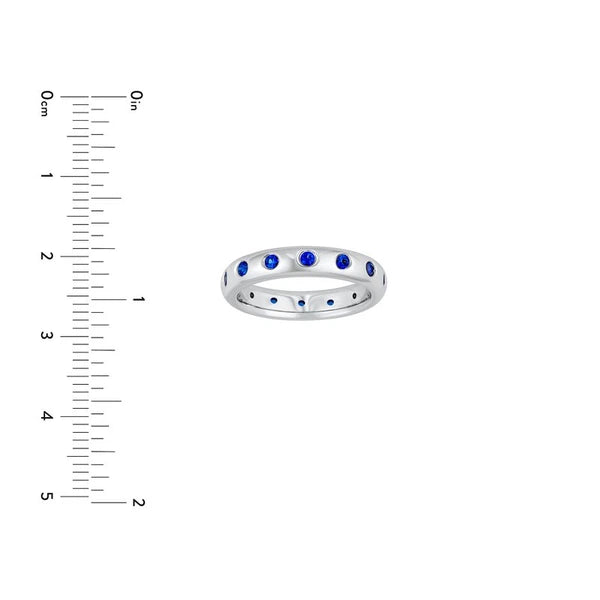 1/2tcw Round Sapphire Straight Band Ring
