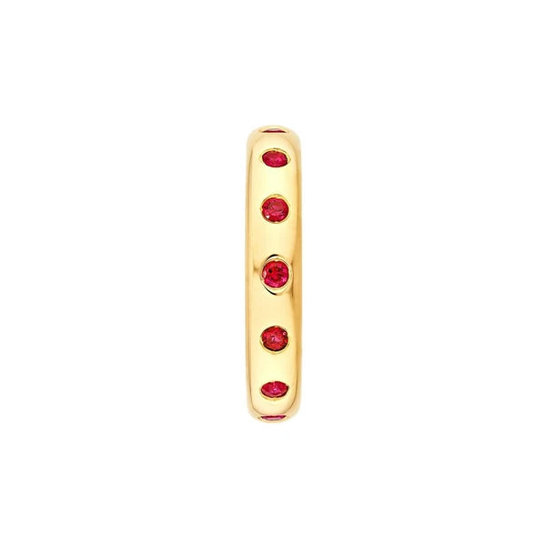 1/2tcw Round Ruby Straight Band Ring