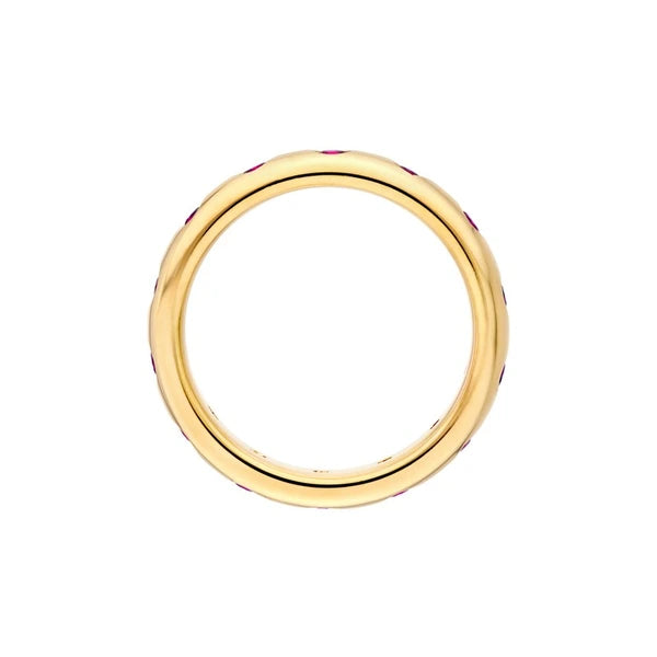 1/2tcw Round Ruby Straight Band Ring