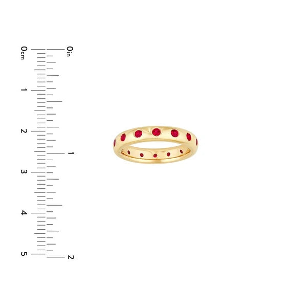 1/2tcw Round Ruby Straight Band Ring