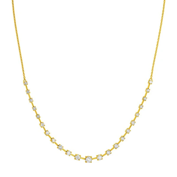 2-1/2tcw Diamond Assending Stone Necklace